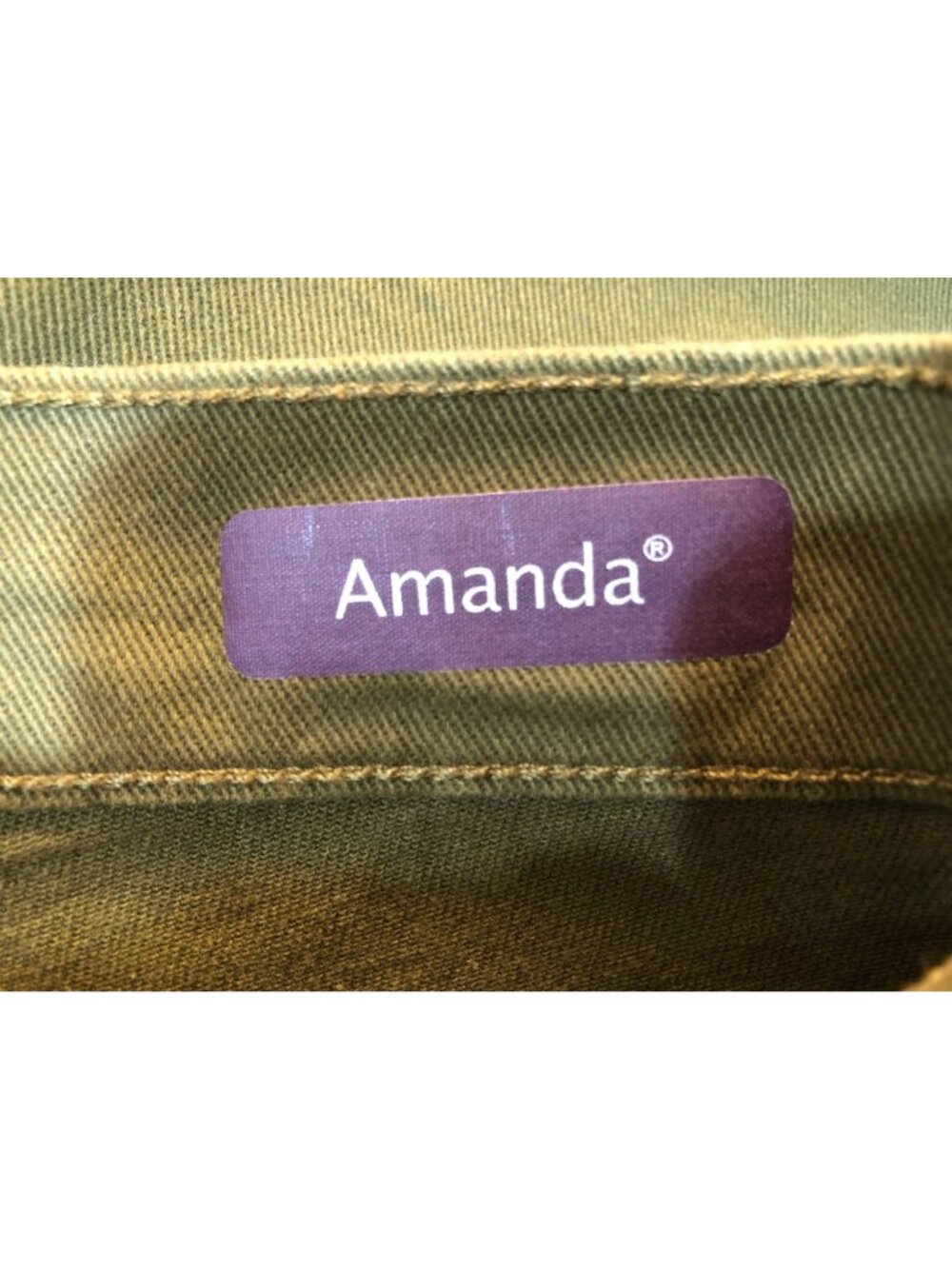 Gloria Vanderbilt Amanda Slimming High Rise Tapered Leg Olive Jeans Size 10 Ave - Picture 9 of 12